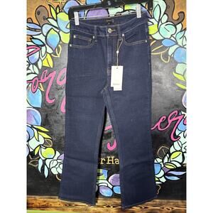 Quince Bella Stretch Flare Jeans 27”, Deep Rinse, 27/26